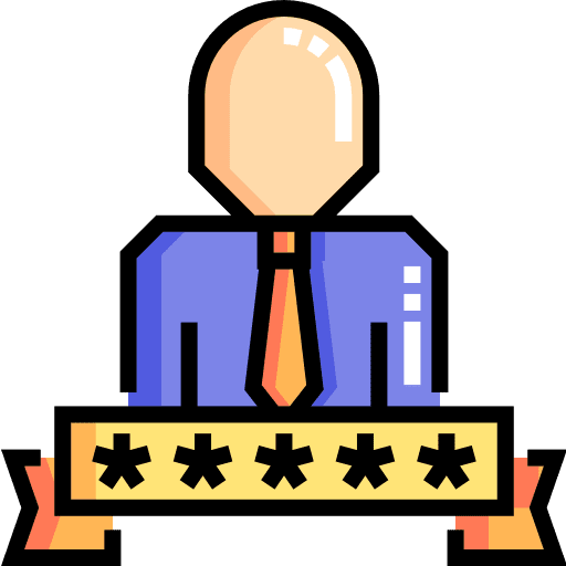 Staff male user happy client icon