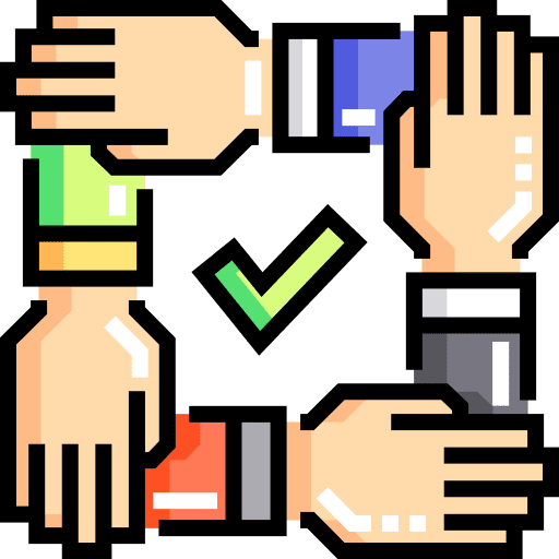 Teamwork arms teamwork hands and gestures icon