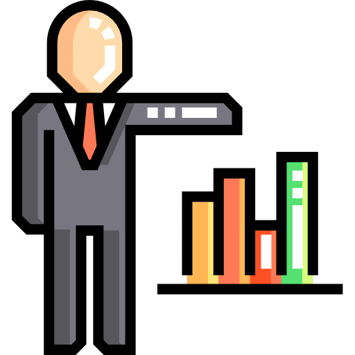 Businessman business occupation analytics icon
