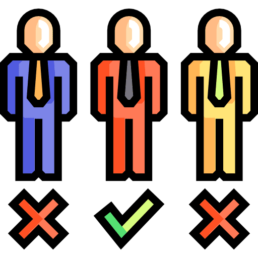 Selection check mark arrows people icon