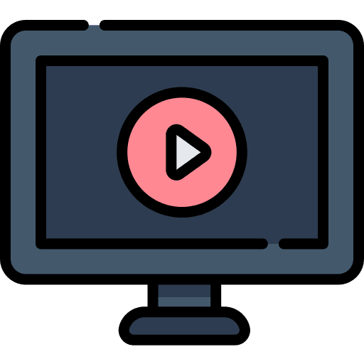 Watching tv tv set watching play button icon