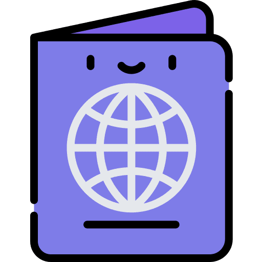 Passport security document identification icon
