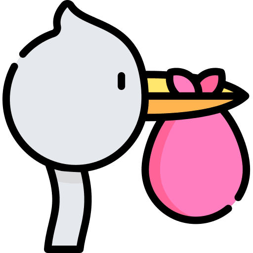 Stork bird animals kid and baby icon