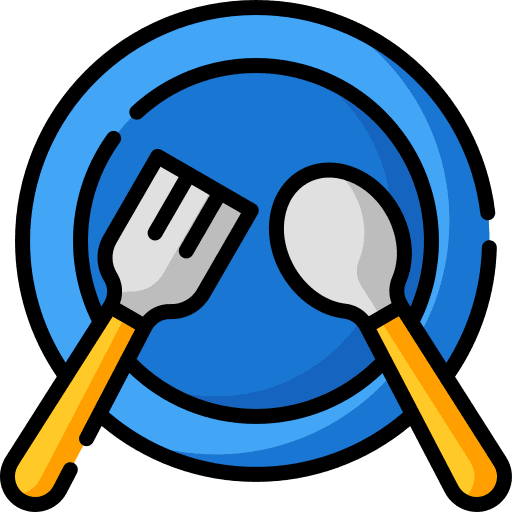 Dish fork knife food and restaurant icon