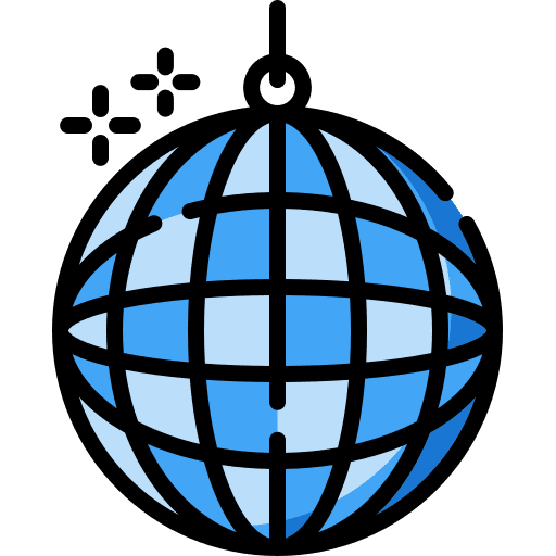 Disco ball love and romance mirror ball birthday and party icon