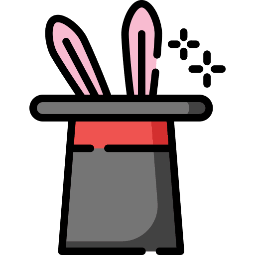 Magician hat wand bunny hobbies and free time icon