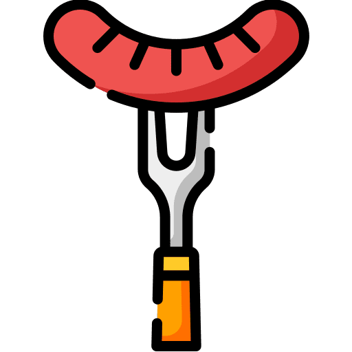 Sausage sausage fork food icon