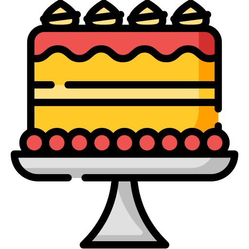 Cake food and restaurant dessert bakery icon