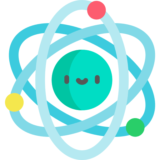 Atom physics smiley electron icon