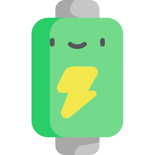 Battery battery status smiley full battery icon