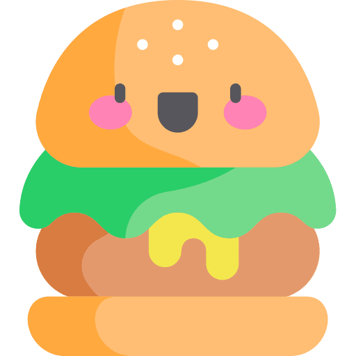 Burger hamburger beef smiley icon
