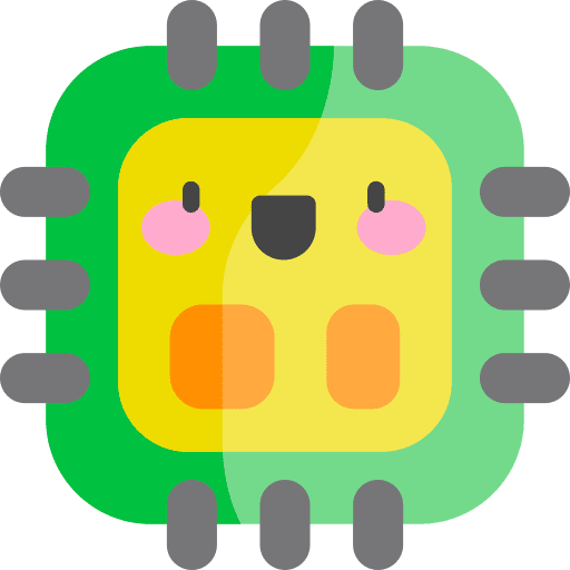 Chip technology smiley electronics icon