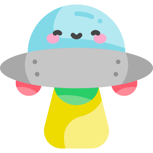 Ufo smiley alien science fiction icon