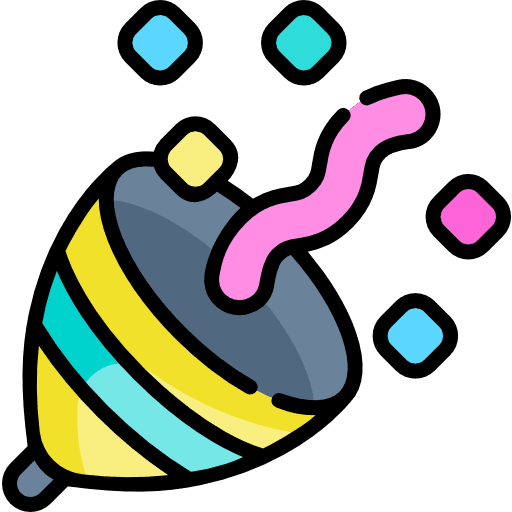 Confetti fun birthday entertainment icon