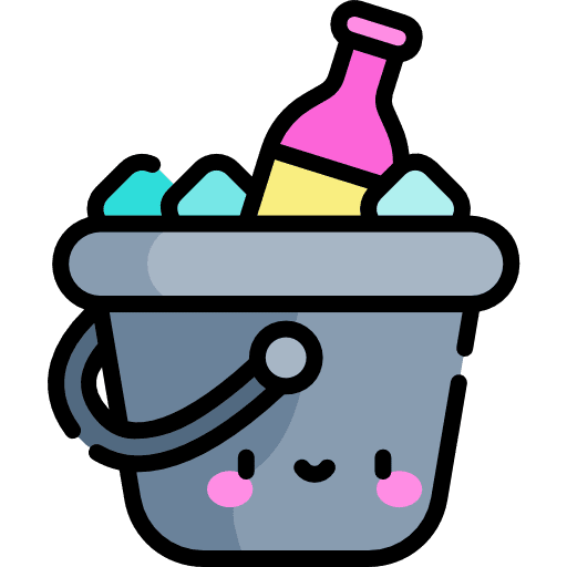 Bucket ice box box alcoholic drink icon