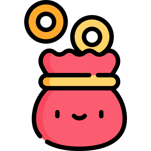 Money bag currency smiley coins icon