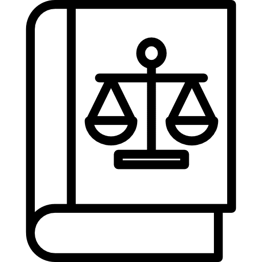 Law book business and finance judge legislation icon