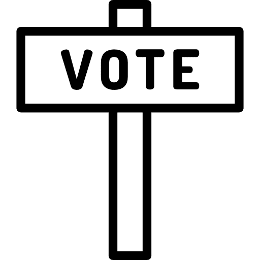 Vote signaling election signpost icon