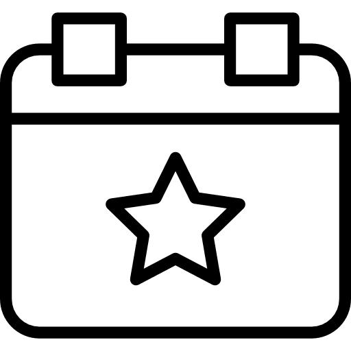 Calendar organization date star icon