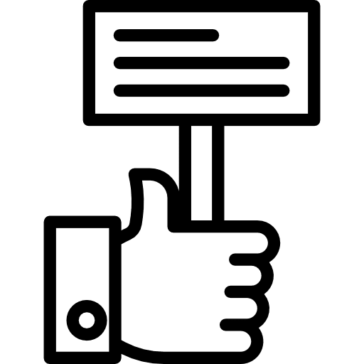 Support sign support hand icon