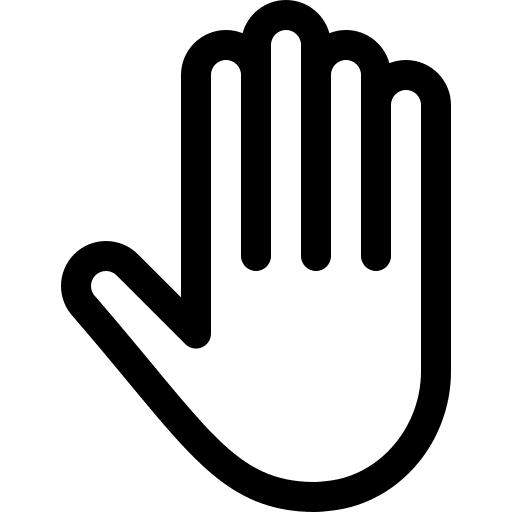 Open hand edit tools block hands and gestures icon