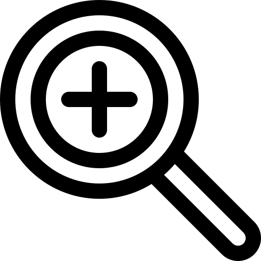 Zoom interface lens tools and utensils icon