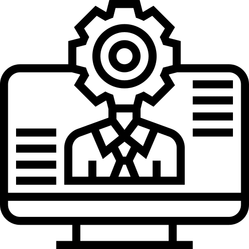 Artificial intelligence chip construction and tools engineering icon