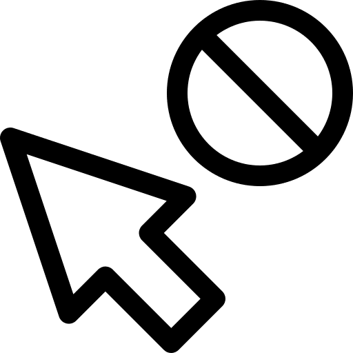 Pointer mouse forbidden point icon