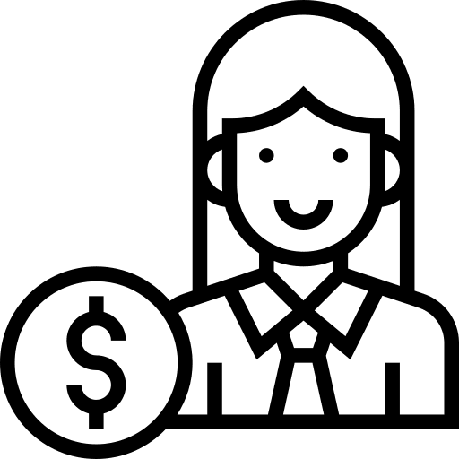 Investor businesswoman investor woman icon