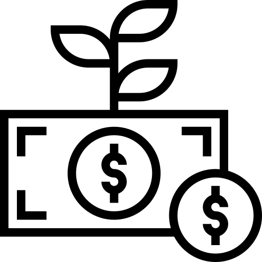 Profit business and finance currency coin icon