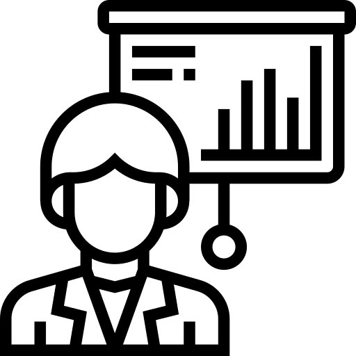 Presentation user professions and jobs stats icon