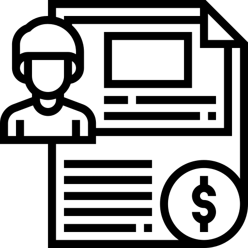 Resume files and folders money business icon