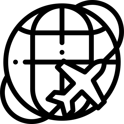 Global global travel airplane icon