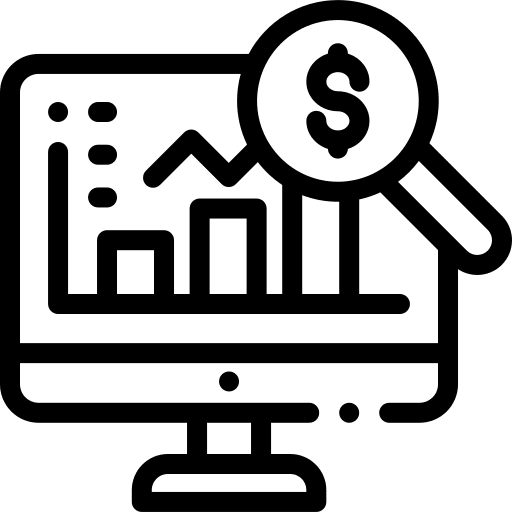 Market research magnifying glass marketing computer icon