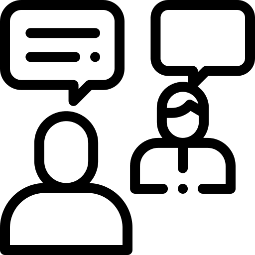 Conversation users talk business and finance icon