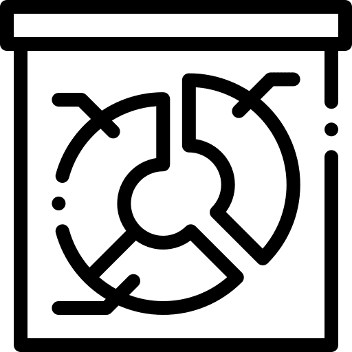 Pie chart tools projection board icon