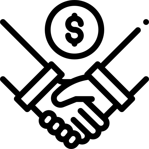 Deal handshake gestures money icon