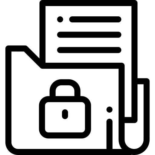 Folder lock password padlock icon