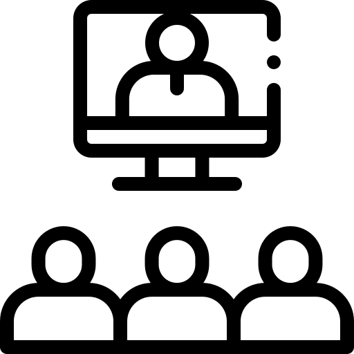 Video conference boss communications people icon