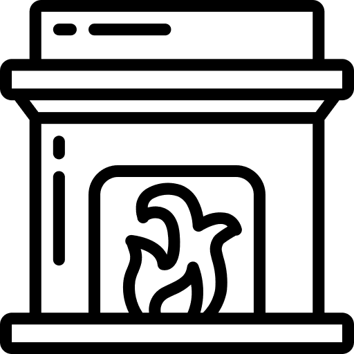 Fireplace chimney furniture and household home icon