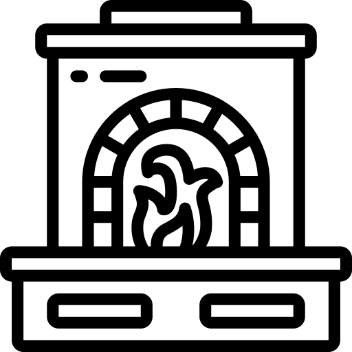 Fireplace chimney living room warm icon