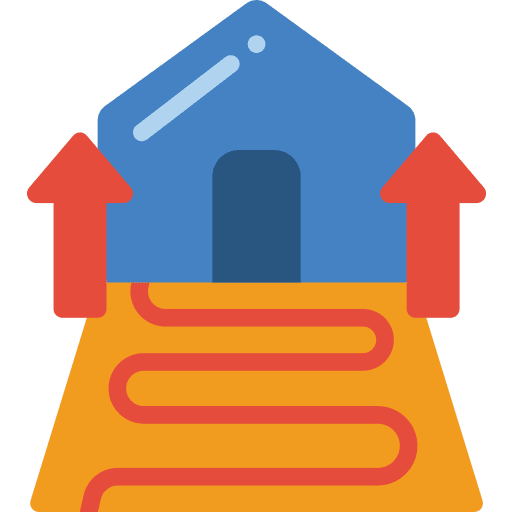 Underfloor heating home automation technological smart home icon