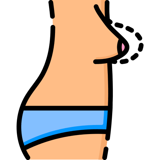 Anatomy enlarge breast surgery icon