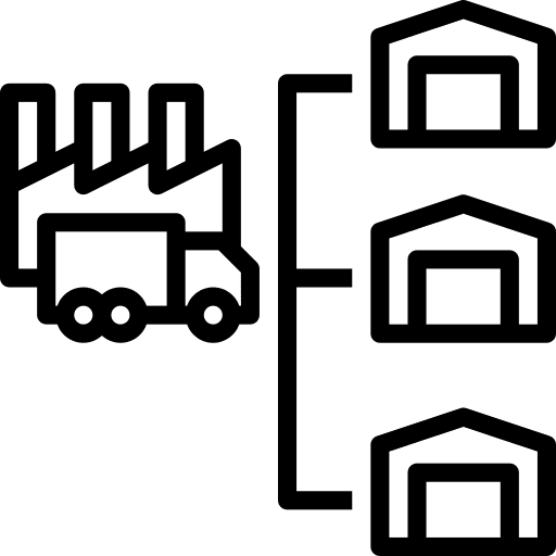 Distribution distribution manufacture business and finance icon