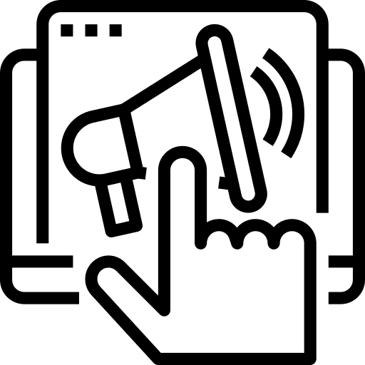 Laptop laptop megaphone process icon