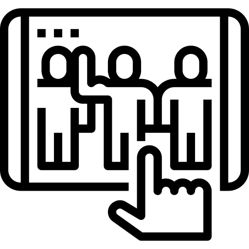 Smartphone business and finance people hand icon