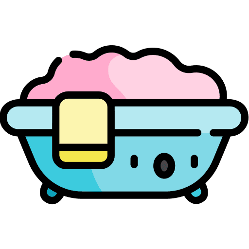 Bathtub hygiene kid and baby bubbles icon