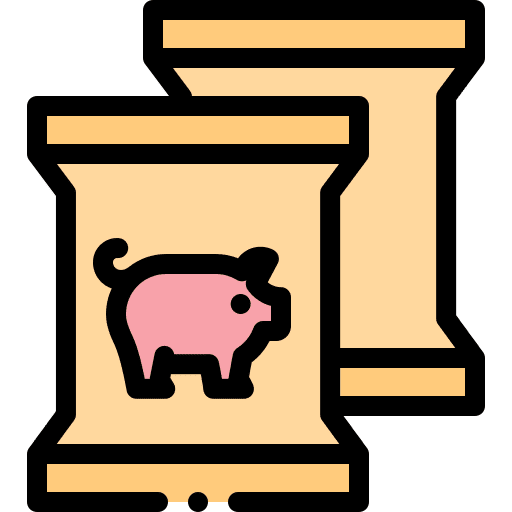 Animals food and restaurant meat farming and gardening icon