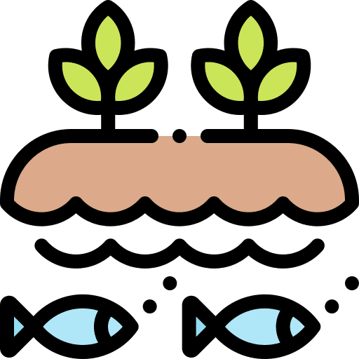 Animals leaves growing fishes icon