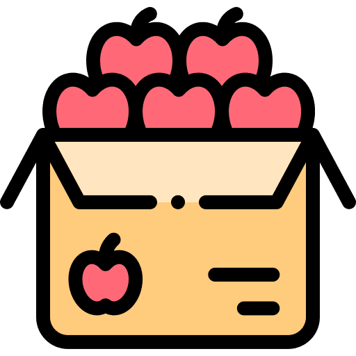 Apples vegan organic package icon